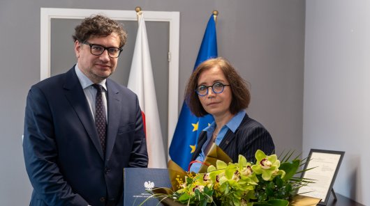 Zdjęcie Mirosława Wróblewskiego, Prezesa Urzędu Ochrony Danych Osobowych oraz Agnieszki Grzelak, Zastępczyni Prezesa Urzędu Ochrony Danych Osobowych