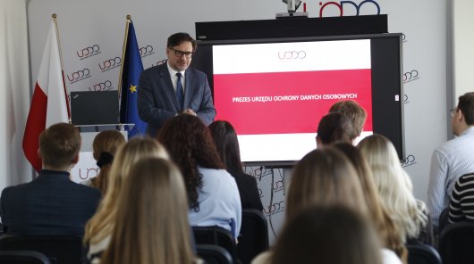 Prezes Urzędu Ochrony Danych Osobowych Mirosław Wróblewski spotkał się z Kołem Naukowym Praw Człowieka „IUS HOMINI” Uniwersytetu Warmińsko-Mazurskiego w Olsztynie