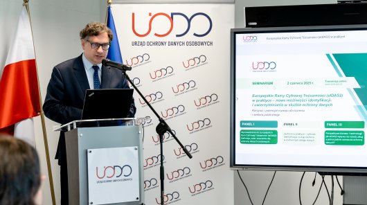 Zdjęcie z seminarium on-line pt. „Europejskie Ramy Cyfrowej Tożsamości (eIDAS2) w praktyce – nowe możliwości identyfikacji i uwierzytelniania w służbie ochrony danych. Korzyści i potencjał rozwoju dla biznesu i sektora publicznego”