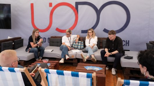 Zdjęcie przedstawia przedstawicieli UODO podczas 31. Pol'and'Rock Festivalu 