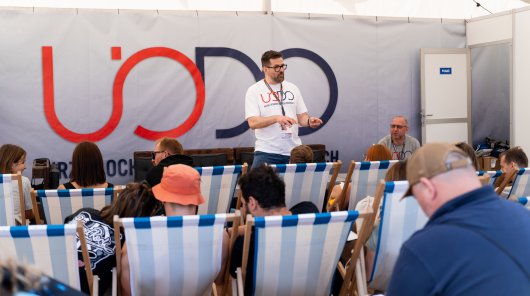 Zdjęcie przedstawia przedstawicieli UODO podczas 31. Pol'and'Rock Festivalu