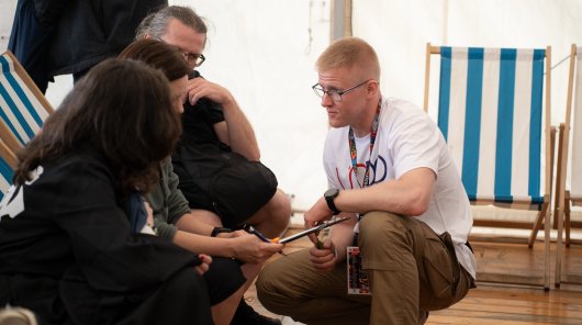 Zdjęcie przedstawia przedstawicieli UODO podczas 31. Pol'and'Rock Festivalu