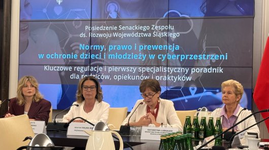 Zdjęcie z debaty „Normy, prawo i prewencja w ochronie dzieci i młodzieży w cyberprzestrzeni”, zorganizowana wspólnie z Państwową Komisją do spraw przeciwdziałania wykorzystaniu seksualnemu małoletnich poniżej lat 15 (PKDP)